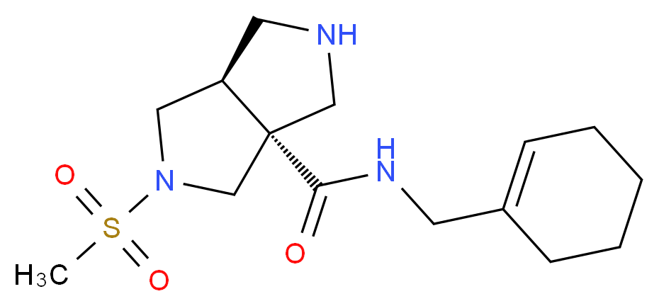 (3aR*,6aR*)-N-(cyclohex-1-en-1-ylmethyl)-2-(methylsulfonyl)hexahydropyrrolo[3,4-c]pyrrole-3a(1H)-carboxamide_分子结构_CAS_)