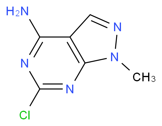 6-chloro-1-methyl-1H-pyrazolo[3,4-d]pyrimidin-4-amine_分子结构_CAS_5413-96-7