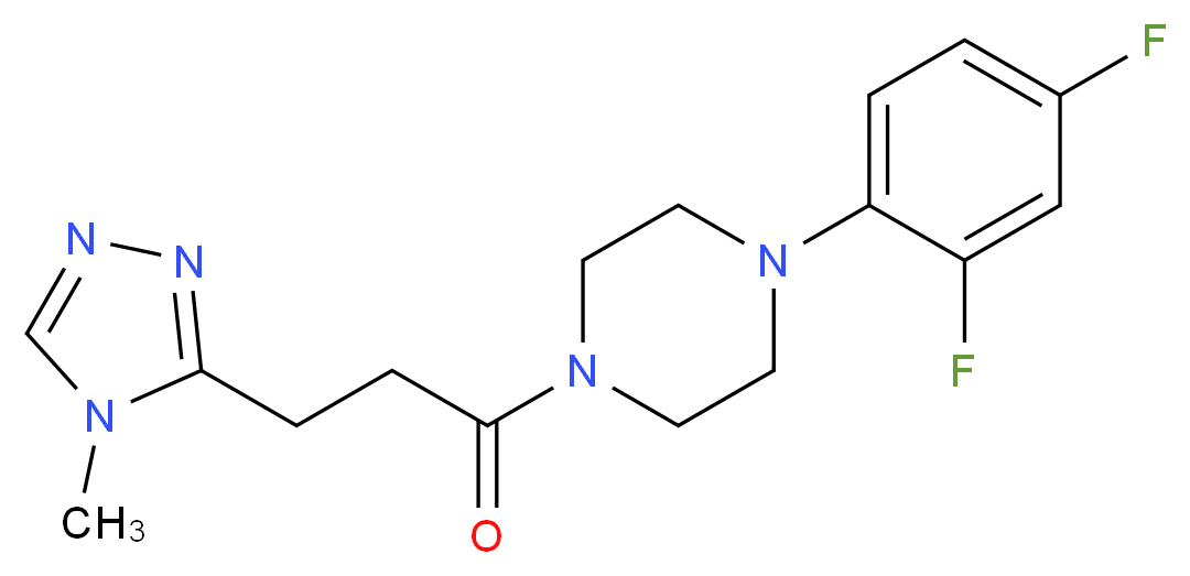 1-(2,4-difluorophenyl)-4-[3-(4-methyl-4H-1,2,4-triazol-3-yl)propanoyl]piperazine_分子结构_CAS_)