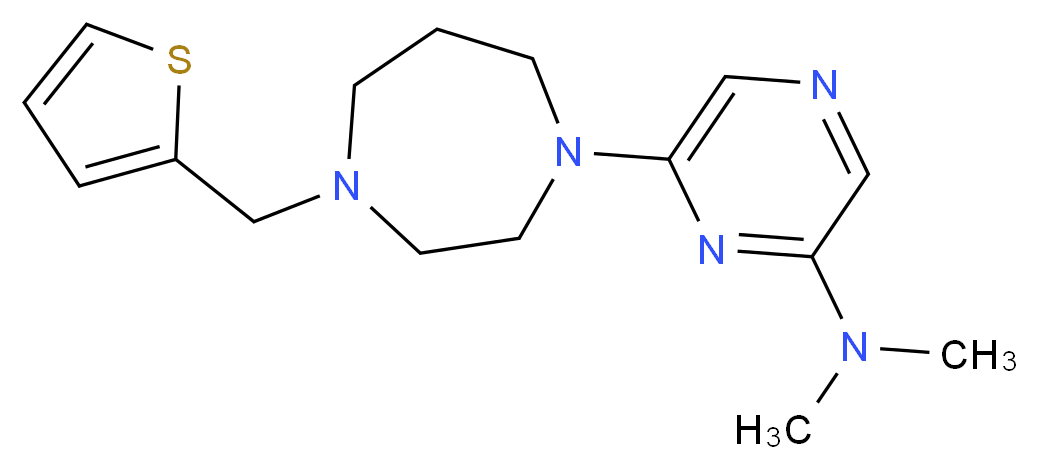 N,N-dimethyl-6-[4-(2-thienylmethyl)-1,4-diazepan-1-yl]-2-pyrazinamine_分子结构_CAS_)