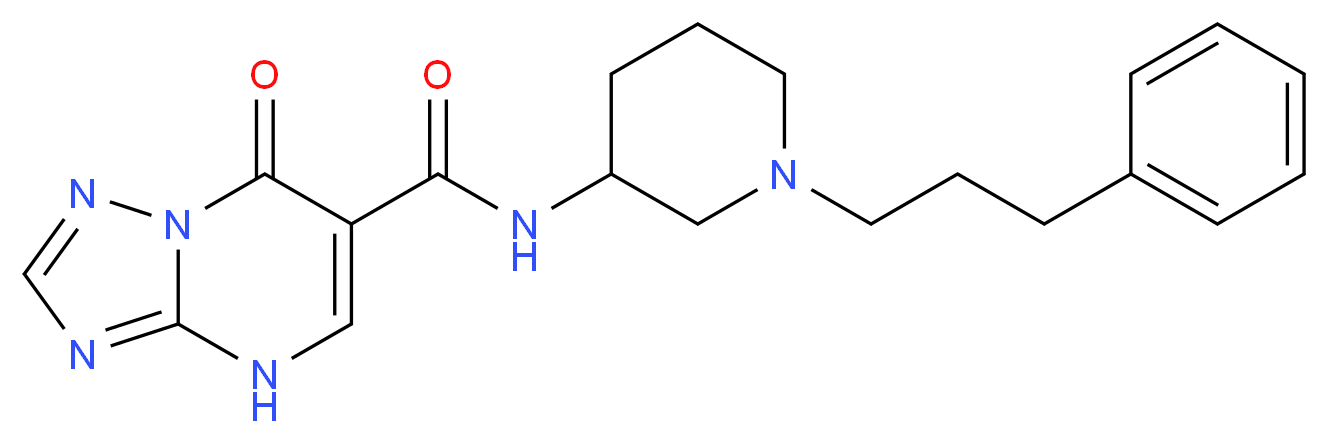 7-oxo-N-[1-(3-phenylpropyl)-3-piperidinyl]-4,7-dihydro[1,2,4]triazolo[1,5-a]pyrimidine-6-carboxamide_分子结构_CAS_)