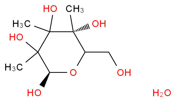 (2R,5R)-6-(hydroxymethyl)-3,4,5-trimethyloxane-2,3,4,5-tetrol hydrate_分子结构_CAS_14431-43-7