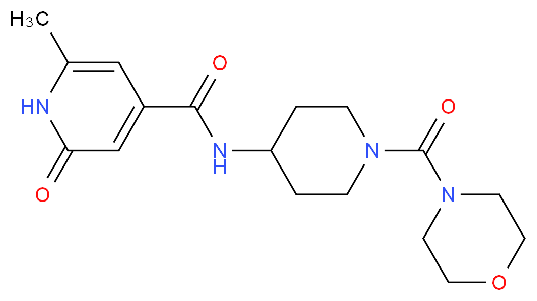 6-methyl-N-[1-(morpholin-4-ylcarbonyl)piperidin-4-yl]-2-oxo-1,2-dihydropyridine-4-carboxamide_分子结构_CAS_)
