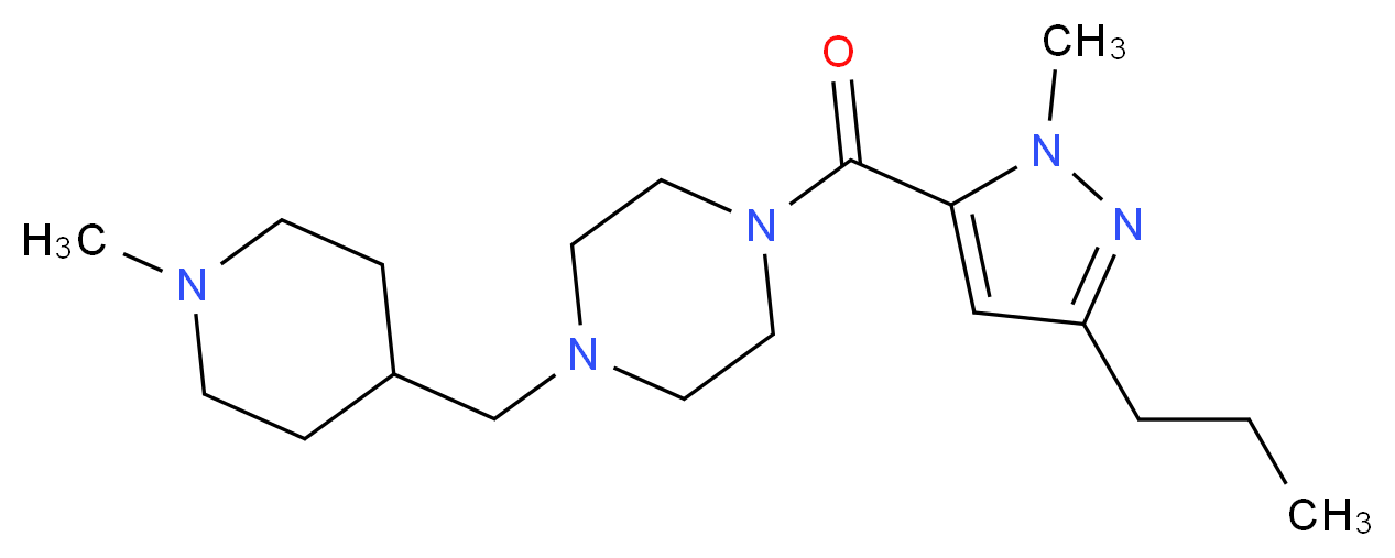 1-[(1-methyl-4-piperidinyl)methyl]-4-[(1-methyl-3-propyl-1H-pyrazol-5-yl)carbonyl]piperazine_分子结构_CAS_)
