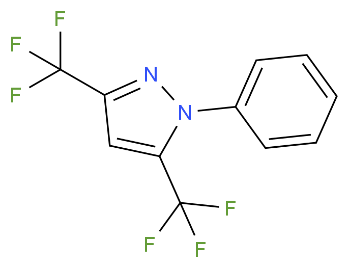 1-phenyl-3,5-bis(trifluoromethyl)-1H-pyrazole_分子结构_CAS_140647-19-4