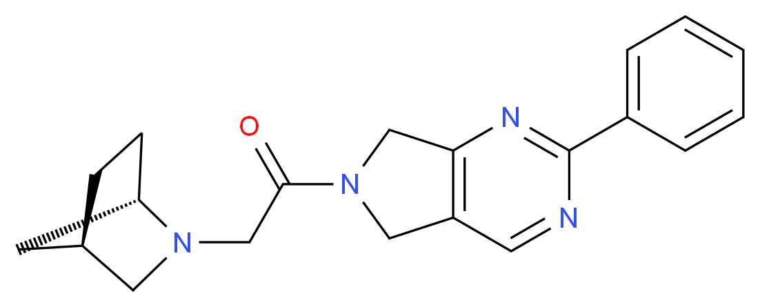 6-[(1S*,4R*)-2-azabicyclo[2.2.1]hept-2-ylacetyl]-2-phenyl-6,7-dihydro-5H-pyrrolo[3,4-d]pyrimidine_分子结构_CAS_)