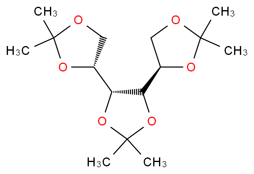 (4R)-4,5-bis[(4R)-2,2-dimethyl-1,3-dioxolan-4-yl]-2,2-dimethyl-1,3-dioxolane_分子结构_CAS_3969-59-3