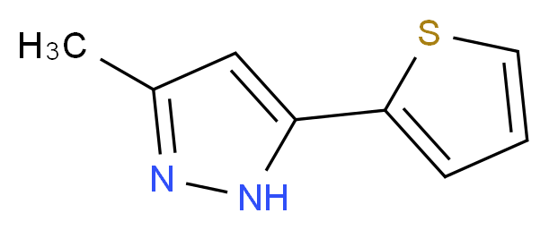 3-Methyl-5-(2-thienyl)-1H-pyrazole_分子结构_CAS_31618-80-1)