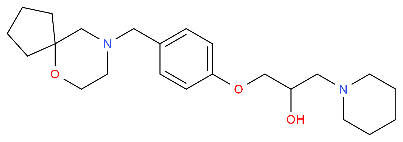 1-[4-(6-oxa-9-azaspiro[4.5]dec-9-ylmethyl)phenoxy]-3-piperidin-1-ylpropan-2-ol_分子结构_CAS_)