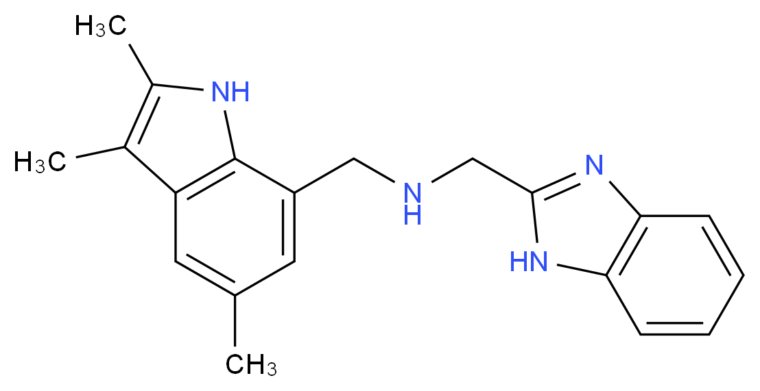 (1H-benzimidazol-2-ylmethyl)[(2,3,5-trimethyl-1H-indol-7-yl)methyl]amine_分子结构_CAS_)