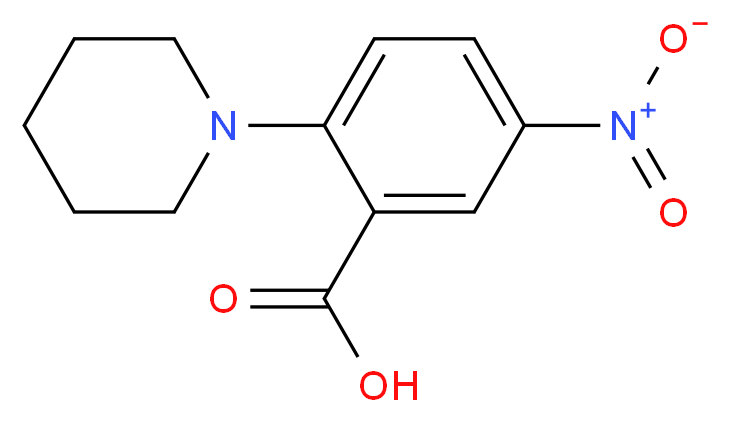 5-nitro-2-(piperidin-1-yl)benzoic acid_分子结构_CAS_42106-50-3