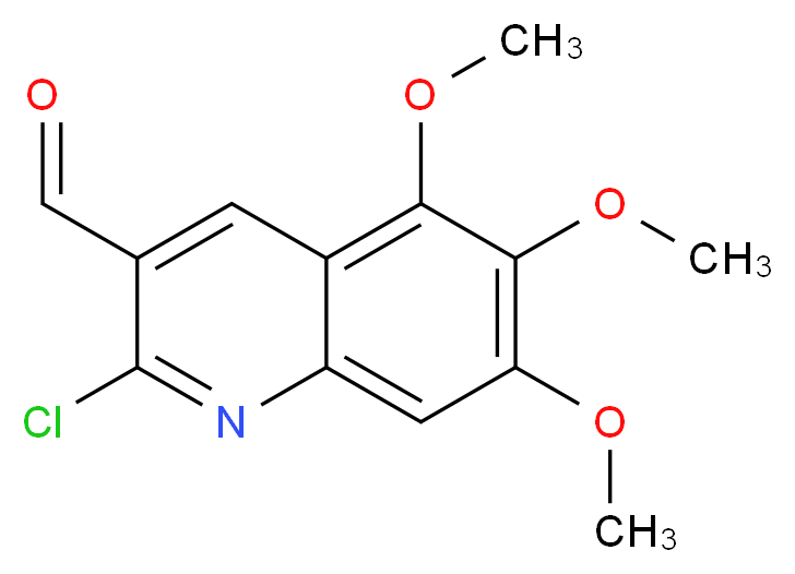 2-chloro-5,6,7-trimethoxyquinoline-3-carbaldehyde_分子结构_CAS_68236-25-9