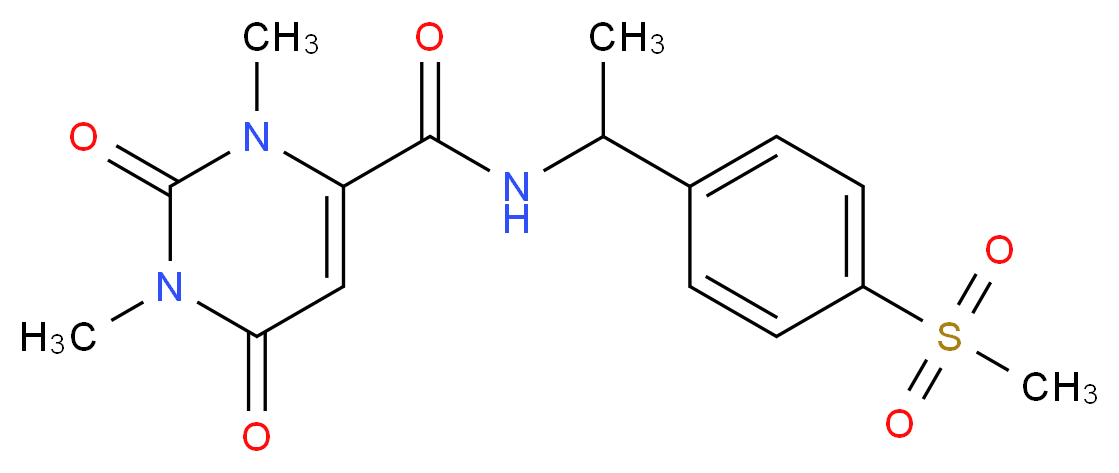 1,3-dimethyl-N-{1-[4-(methylsulfonyl)phenyl]ethyl}-2,6-dioxo-1,2,3,6-tetrahydro-4-pyrimidinecarboxamide_分子结构_CAS_)