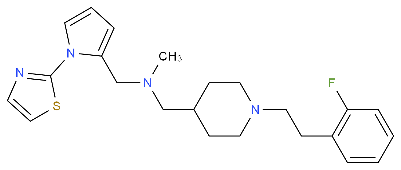 ({1-[2-(2-fluorophenyl)ethyl]-4-piperidinyl}methyl)methyl{[1-(1,3-thiazol-2-yl)-1H-pyrrol-2-yl]methyl}amine_分子结构_CAS_)