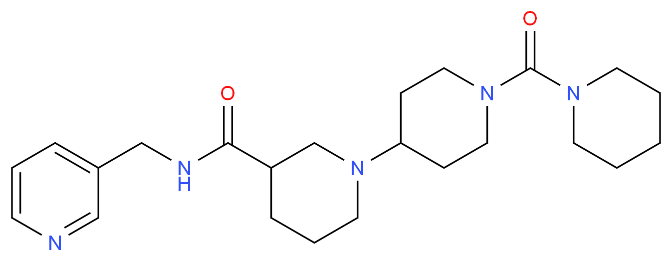 1'-(piperidin-1-ylcarbonyl)-N-(pyridin-3-ylmethyl)-1,4'-bipiperidine-3-carboxamide_分子结构_CAS_)
