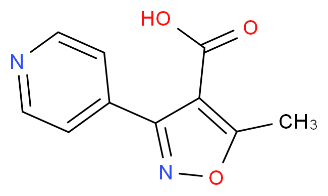 5-methyl-3-(pyridin-4-yl)-1,2-oxazole-4-carboxylic acid_分子结构_CAS_90771-23-6