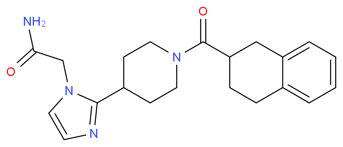 2-{2-[1-(1,2,3,4-tetrahydro-2-naphthalenylcarbonyl)-4-piperidinyl]-1H-imidazol-1-yl}acetamide_分子结构_CAS_)