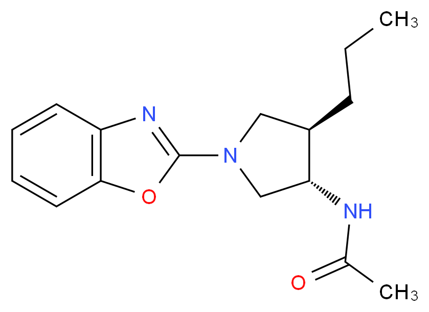 N-[(3S*,4R*)-1-(1,3-benzoxazol-2-yl)-4-propyl-3-pyrrolidinyl]acetamide_分子结构_CAS_)