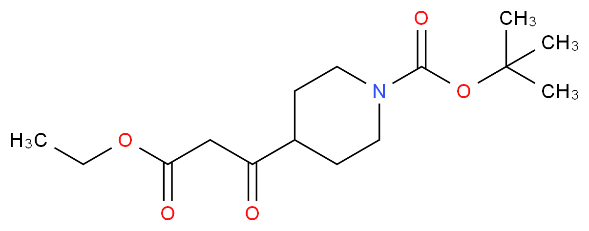 tert-Butyl 4-(3-ethoxy-3-oxopropanoyl)tetrahydro-1(2H)-pyridinecarboxylate_分子结构_CAS_479630-08-5)