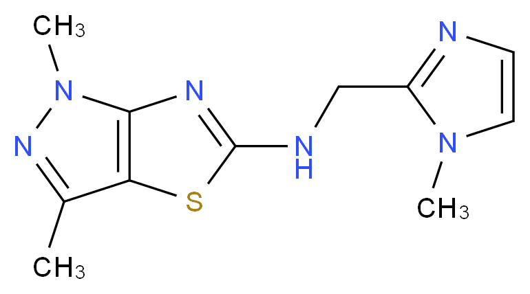 1,3-dimethyl-N-[(1-methyl-1H-imidazol-2-yl)methyl]-1H-pyrazolo[3,4-d][1,3]thiazol-5-amine_分子结构_CAS_)