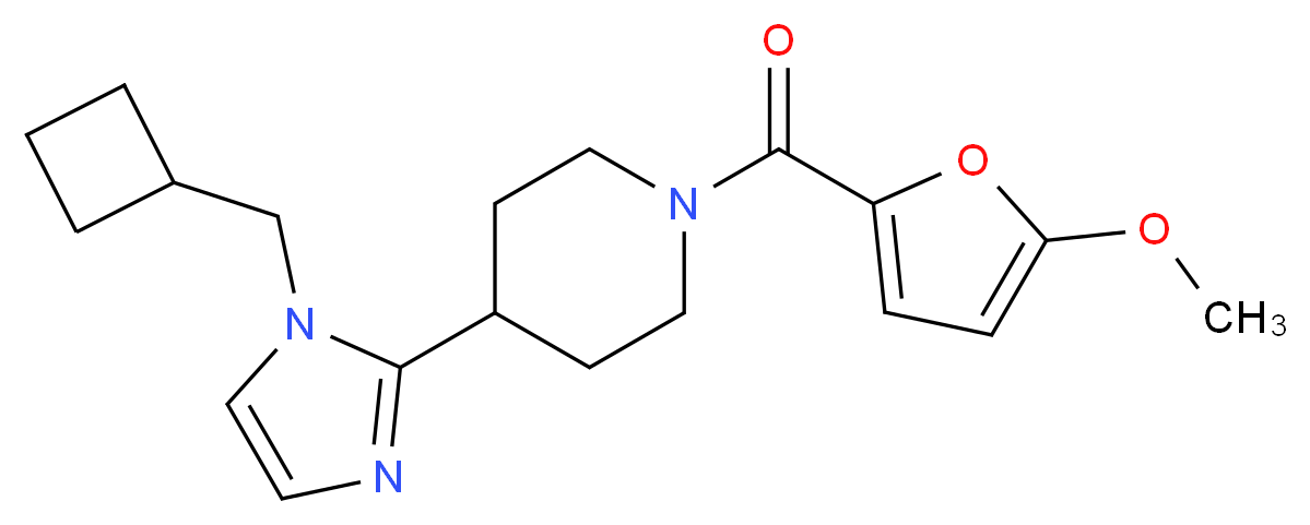 4-[1-(cyclobutylmethyl)-1H-imidazol-2-yl]-1-(5-methoxy-2-furoyl)piperidine_分子结构_CAS_)