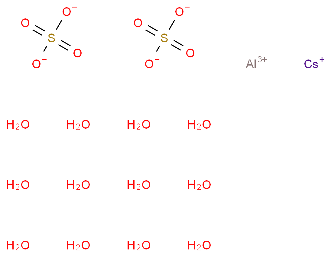 aluminium(3+) ion caesium(1+) ion dodecahydrate disulfate_分子结构_CAS_7784-17-0