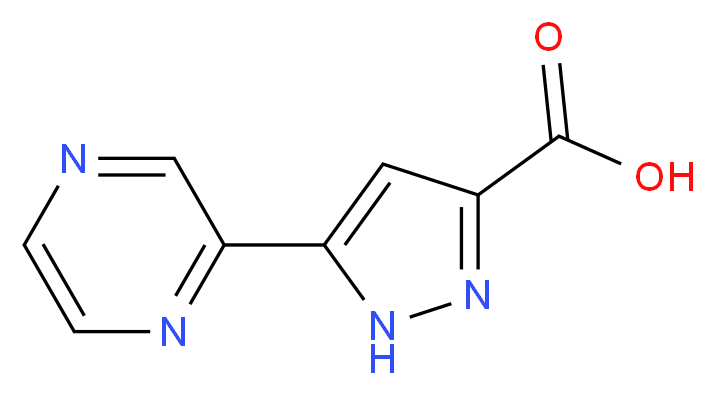 5-(Pyrazin-2-yl)-1H-pyrazole-3-carboxylic acid_分子结构_CAS_1029108-75-5)