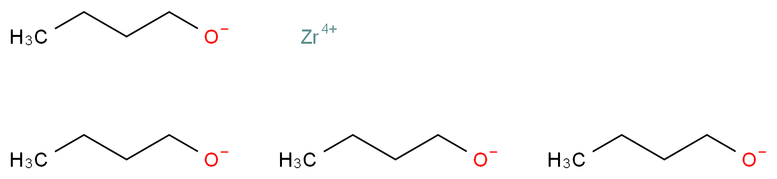 zirconium(4+) ion tetrakis(butan-1-olate)_分子结构_CAS_1071-76-7