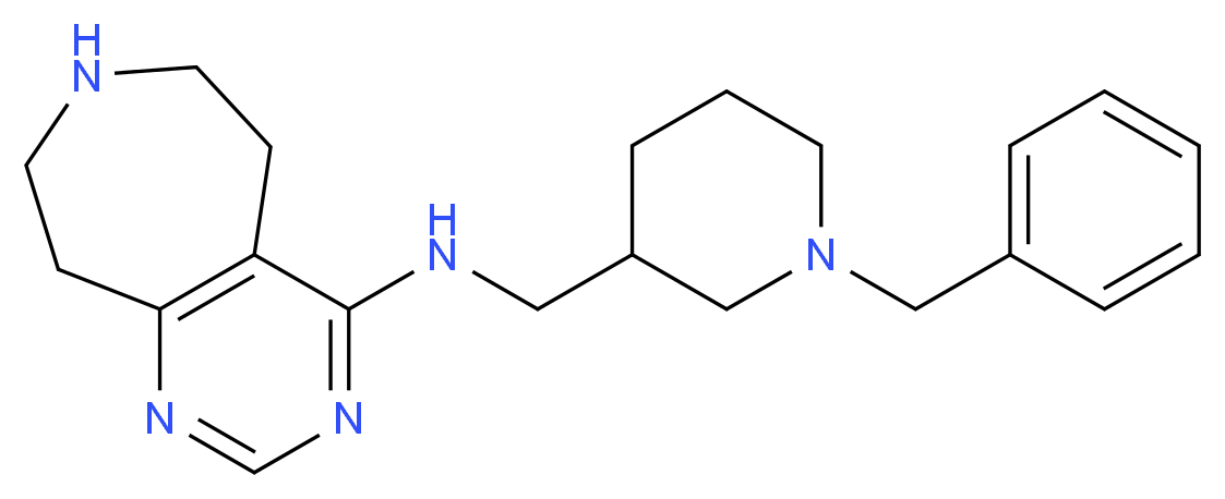 N-[(1-benzylpiperidin-3-yl)methyl]-6,7,8,9-tetrahydro-5H-pyrimido[4,5-d]azepin-4-amine_分子结构_CAS_)