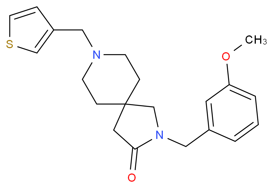 2-(3-methoxybenzyl)-8-(3-thienylmethyl)-2,8-diazaspiro[4.5]decan-3-one_分子结构_CAS_)