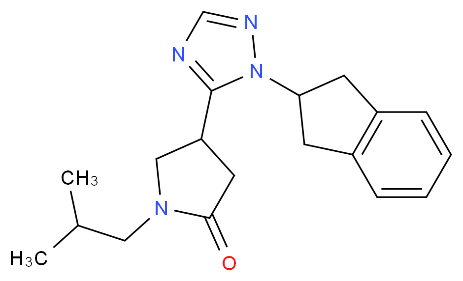 4-[1-(2,3-dihydro-1H-inden-2-yl)-1H-1,2,4-triazol-5-yl]-1-isobutylpyrrolidin-2-one_分子结构_CAS_)