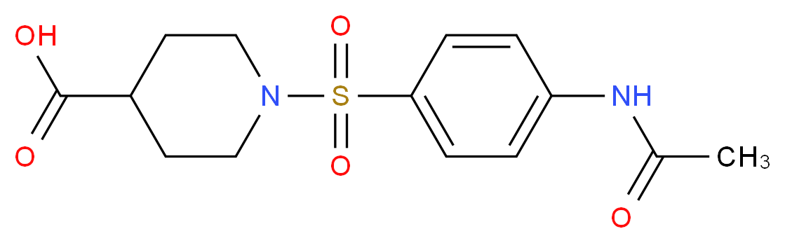 1-(4-acetamidobenzenesulfonyl)piperidine-4-carboxylic acid_分子结构_CAS_314744-44-0