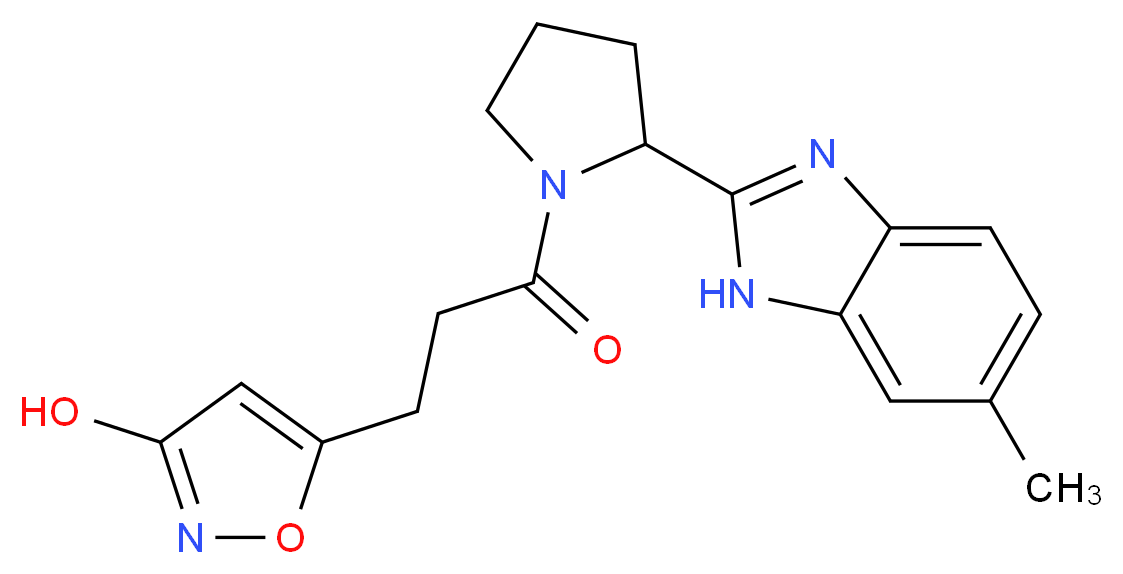 5-{3-[2-(6-methyl-1H-benzimidazol-2-yl)-1-pyrrolidinyl]-3-oxopropyl}-3-isoxazolol_分子结构_CAS_)