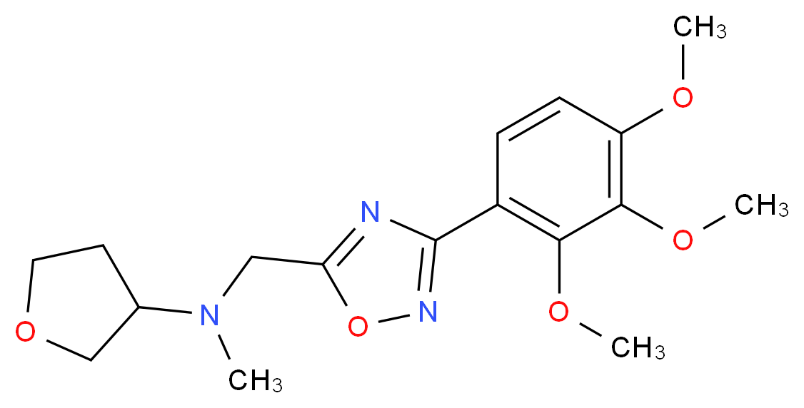 N-methyl-N-{[3-(2,3,4-trimethoxyphenyl)-1,2,4-oxadiazol-5-yl]methyl}tetrahydro-3-furanamine_分子结构_CAS_)
