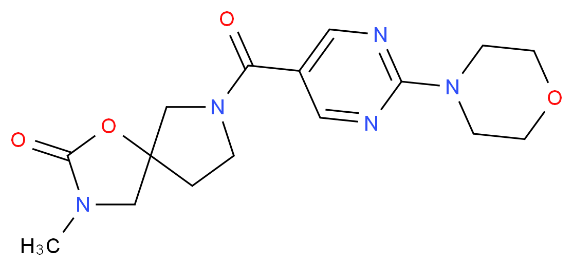 3-methyl-7-{[2-(4-morpholinyl)-5-pyrimidinyl]carbonyl}-1-oxa-3,7-diazaspiro[4.4]nonan-2-one_分子结构_CAS_)