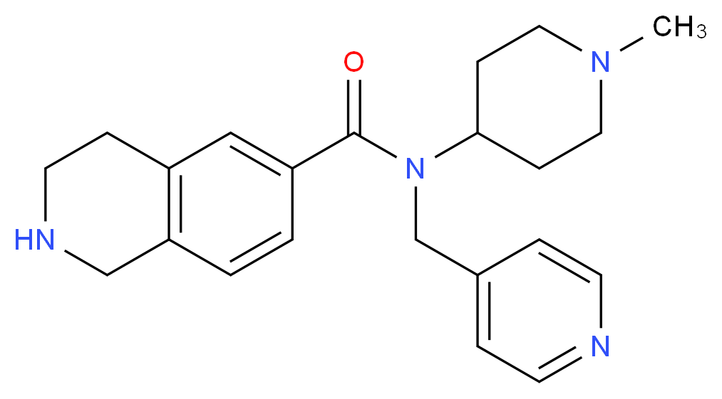 N-(1-methyl-4-piperidinyl)-N-(4-pyridinylmethyl)-1,2,3,4-tetrahydro-6-isoquinolinecarboxamide_分子结构_CAS_)