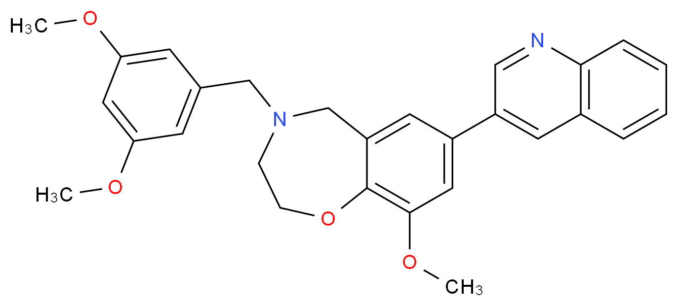 4-(3,5-dimethoxybenzyl)-9-methoxy-7-(3-quinolinyl)-2,3,4,5-tetrahydro-1,4-benzoxazepine_分子结构_CAS_)