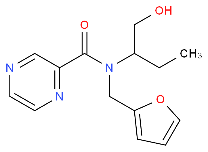 N-(2-furylmethyl)-N-[1-(hydroxymethyl)propyl]-2-pyrazinecarboxamide_分子结构_CAS_)