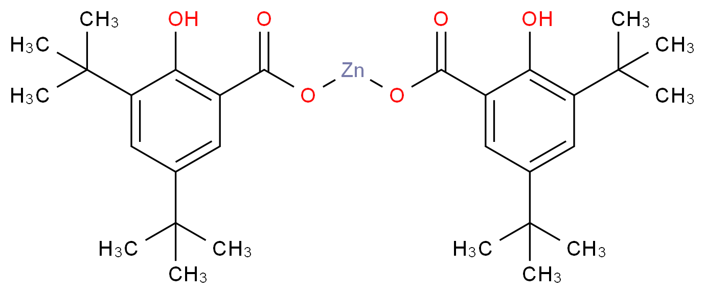 (3,5-di-tert-butyl-2-hydroxybenzoyloxy)zincio 3,5-di-tert-butyl-2-hydroxybenzoate_分子结构_CAS_42405-40-3