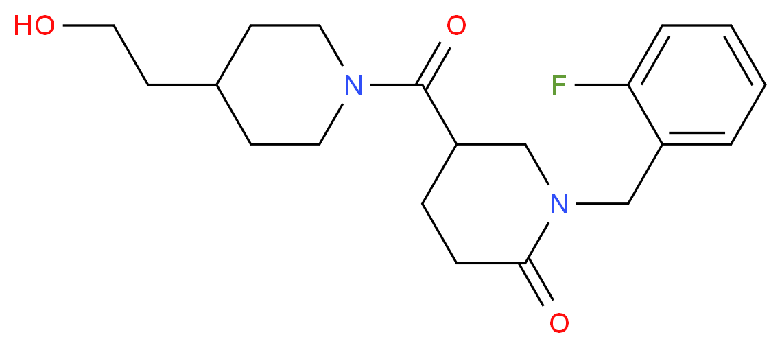 1-(2-fluorobenzyl)-5-{[4-(2-hydroxyethyl)-1-piperidinyl]carbonyl}-2-piperidinone_分子结构_CAS_)