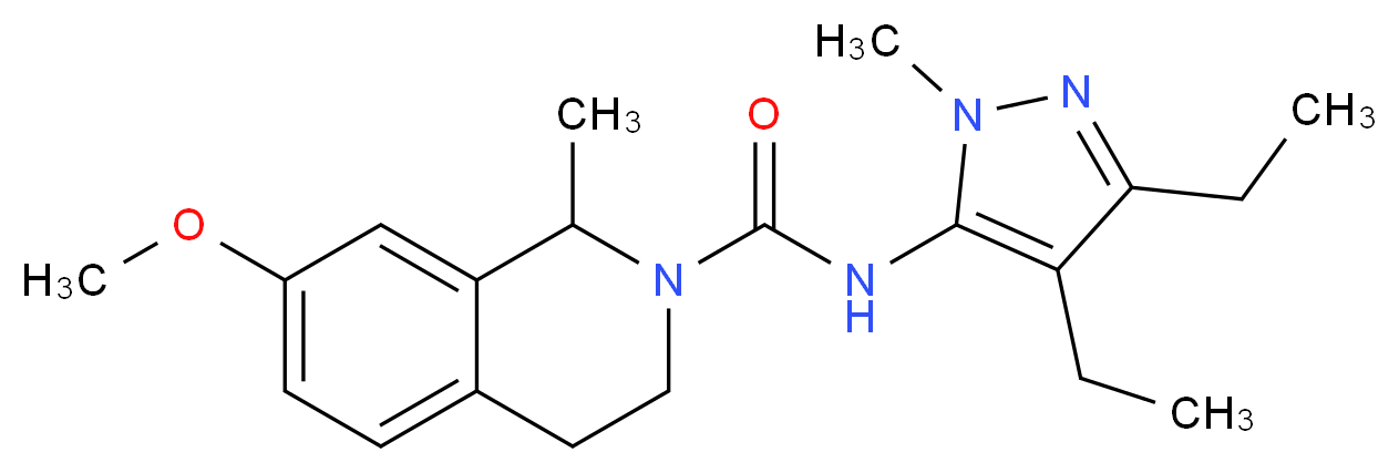 N-(3,4-diethyl-1-methyl-1H-pyrazol-5-yl)-7-methoxy-1-methyl-3,4-dihydroisoquinoline-2(1H)-carboxamide_分子结构_CAS_)