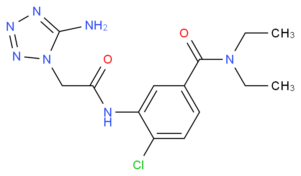 3-{[(5-amino-1H-tetrazol-1-yl)acetyl]amino}-4-chloro-N,N-diethylbenzamide_分子结构_CAS_)