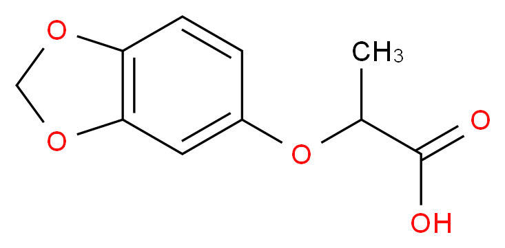 2-(2H-1,3-benzodioxol-5-yloxy)propanoic acid_分子结构_CAS_106690-34-0