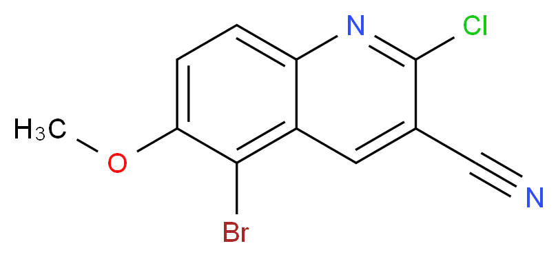 5-bromo-2-chloro-6-methoxyquinoline-3-carbonitrile_分子结构_CAS_948294-04-0