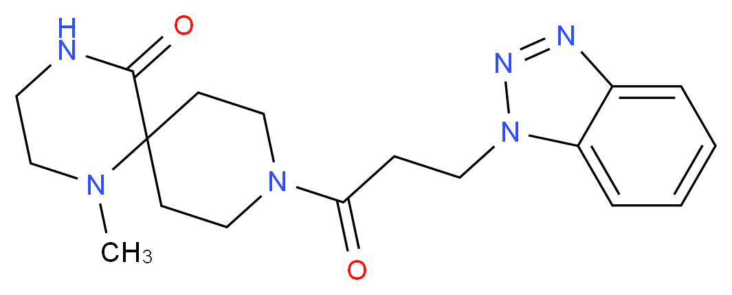 9-[3-(1H-1,2,3-benzotriazol-1-yl)propanoyl]-1-methyl-1,4,9-triazaspiro[5.5]undecan-5-one_分子结构_CAS_)