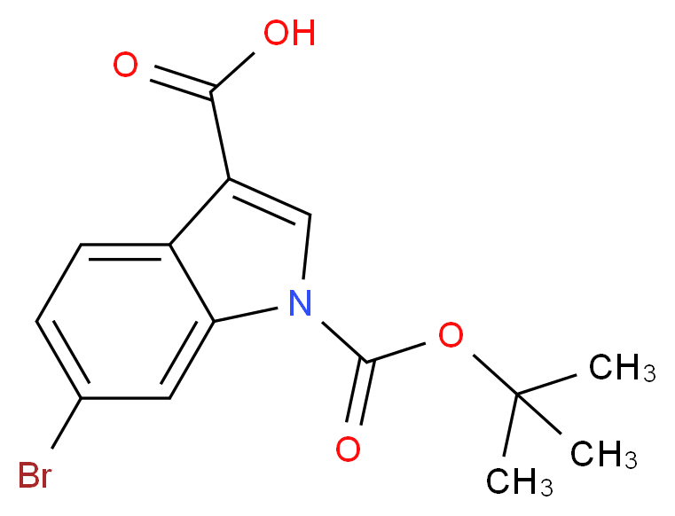 6-bromo-1-[(tert-butoxy)carbonyl]-1H-indole-3-carboxylic acid_分子结构_CAS_101774-27-0