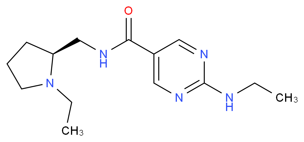 2-(ethylamino)-N-{[(2S)-1-ethylpyrrolidin-2-yl]methyl}pyrimidine-5-carboxamide_分子结构_CAS_)