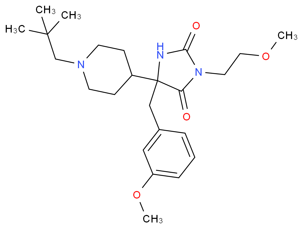 5-[1-(2,2-dimethylpropyl)-4-piperidinyl]-5-(3-methoxybenzyl)-3-(2-methoxyethyl)-2,4-imidazolidinedione_分子结构_CAS_)
