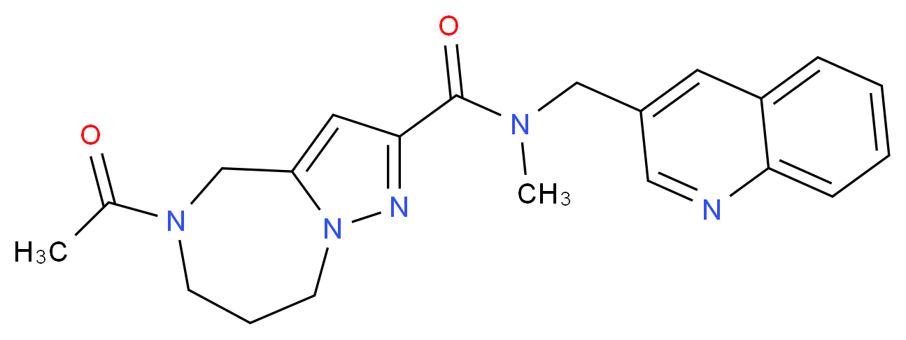 5-acetyl-N-methyl-N-(quinolin-3-ylmethyl)-5,6,7,8-tetrahydro-4H-pyrazolo[1,5-a][1,4]diazepine-2-carboxamide_分子结构_CAS_)