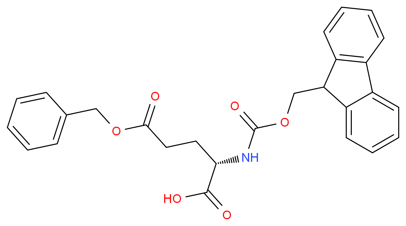 (2S)-5-(benzyloxy)-2-{[(9H-fluoren-9-ylmethoxy)carbonyl]amino}-5-oxopentanoic acid_分子结构_CAS_123639-61-2